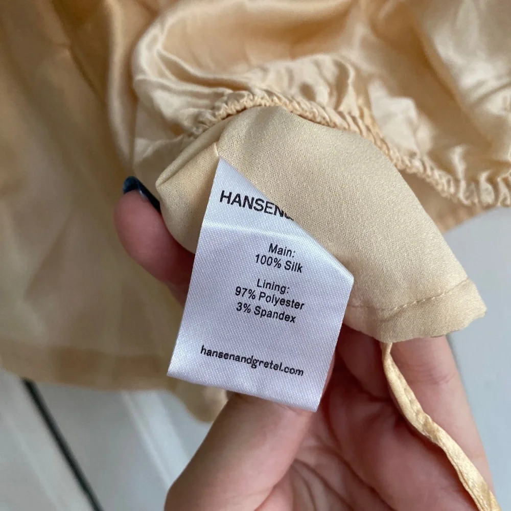 Hansen & Gratel Copper to Cream Ombre Satin Crop Top NWOT - Picture 3 of 7